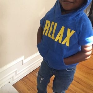 18-24 month Blue Hooded Shortsleeved Sweatshirt